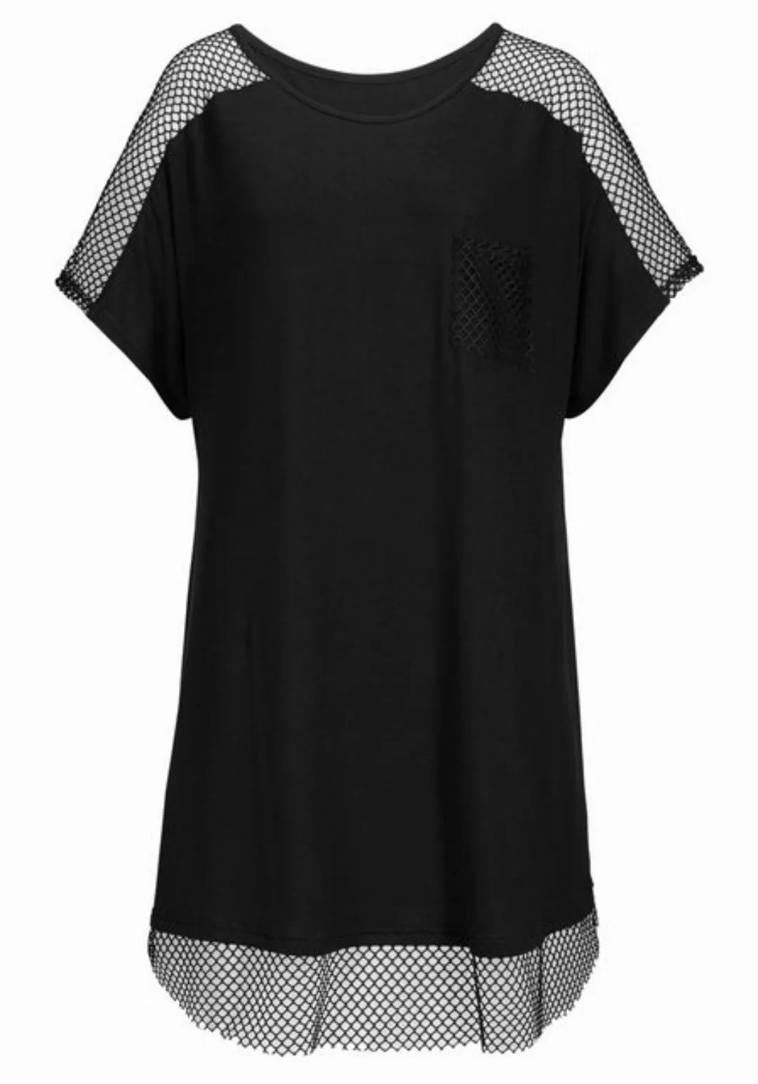 s.Oliver Longshirt mit Mesheinsätzen, Shirtkleid, Strandkleid, lockere Pass günstig online kaufen