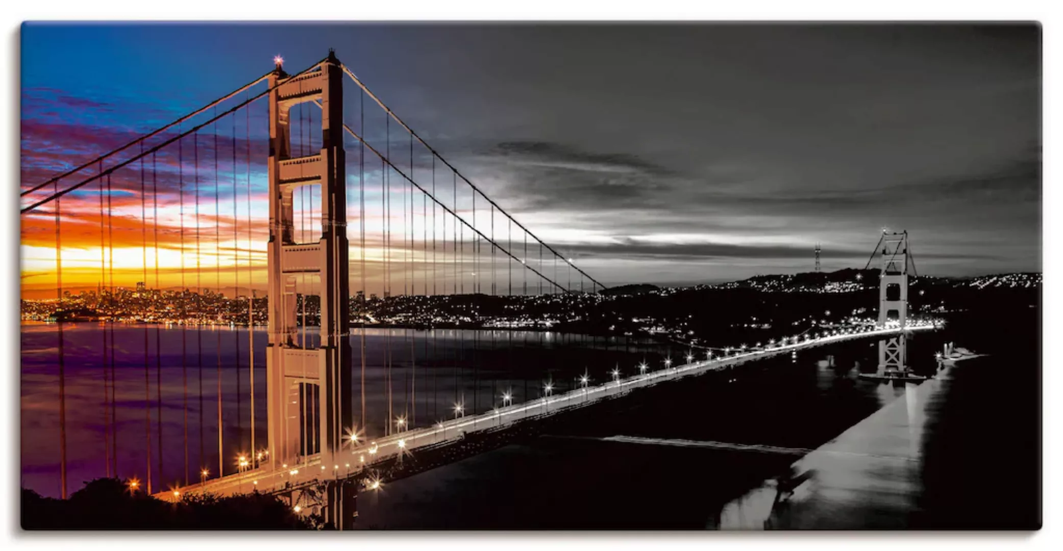 Artland Leinwandbild »The Golden Gate Bridge«, Brücken, (1 St.), auf Keilra günstig online kaufen