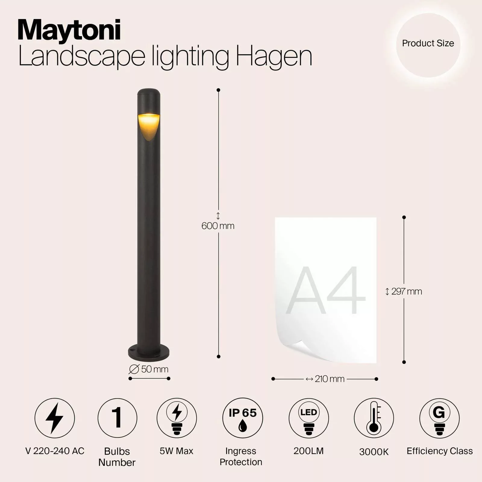 Maytoni Hagen LED-Wegeleuchte, 3000K, graphit günstig online kaufen