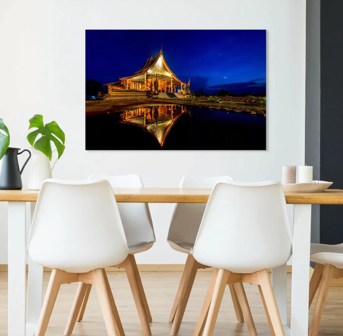 queence Acrylglasbild "Hütte am See" günstig online kaufen