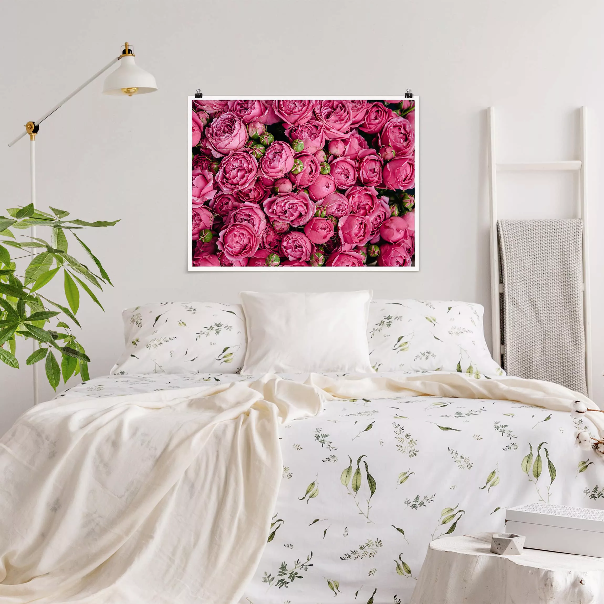 Poster Blumen - Querformat Pinke Pfingstrosen günstig online kaufen