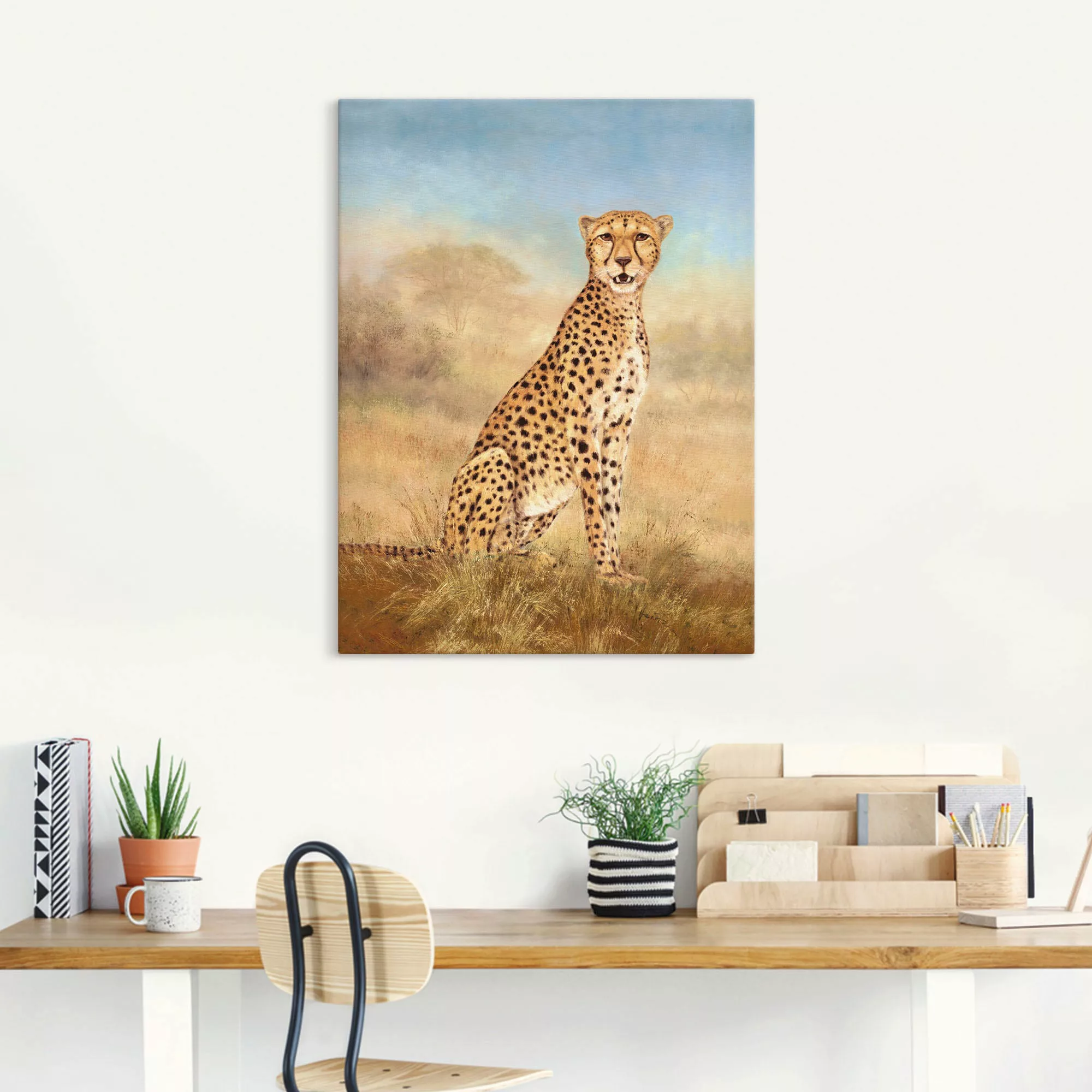 Artland Wandbild »Gepard Savanne«, Wildtiere, (1 St.) günstig online kaufen