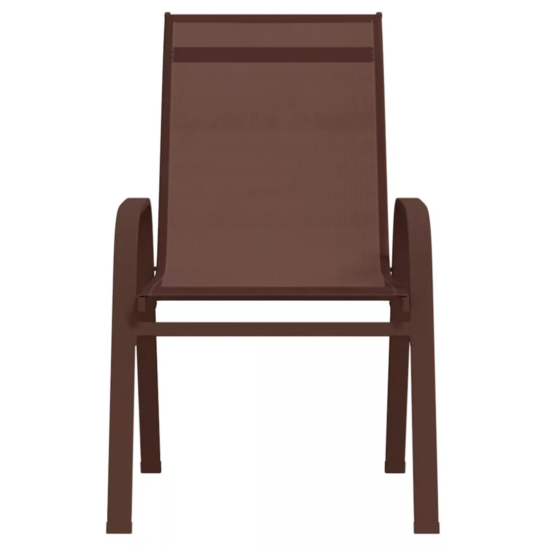 Vidaxl Stapelbare Gartenstühle 4 Stk. Braun Textilene günstig online kaufen
