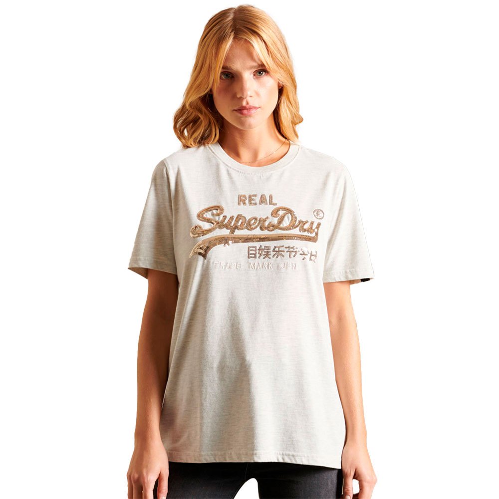 Superdry Vintage Logo Boho Sparkle Kurzarm T-shirt L Rich Deep Burgundy günstig online kaufen