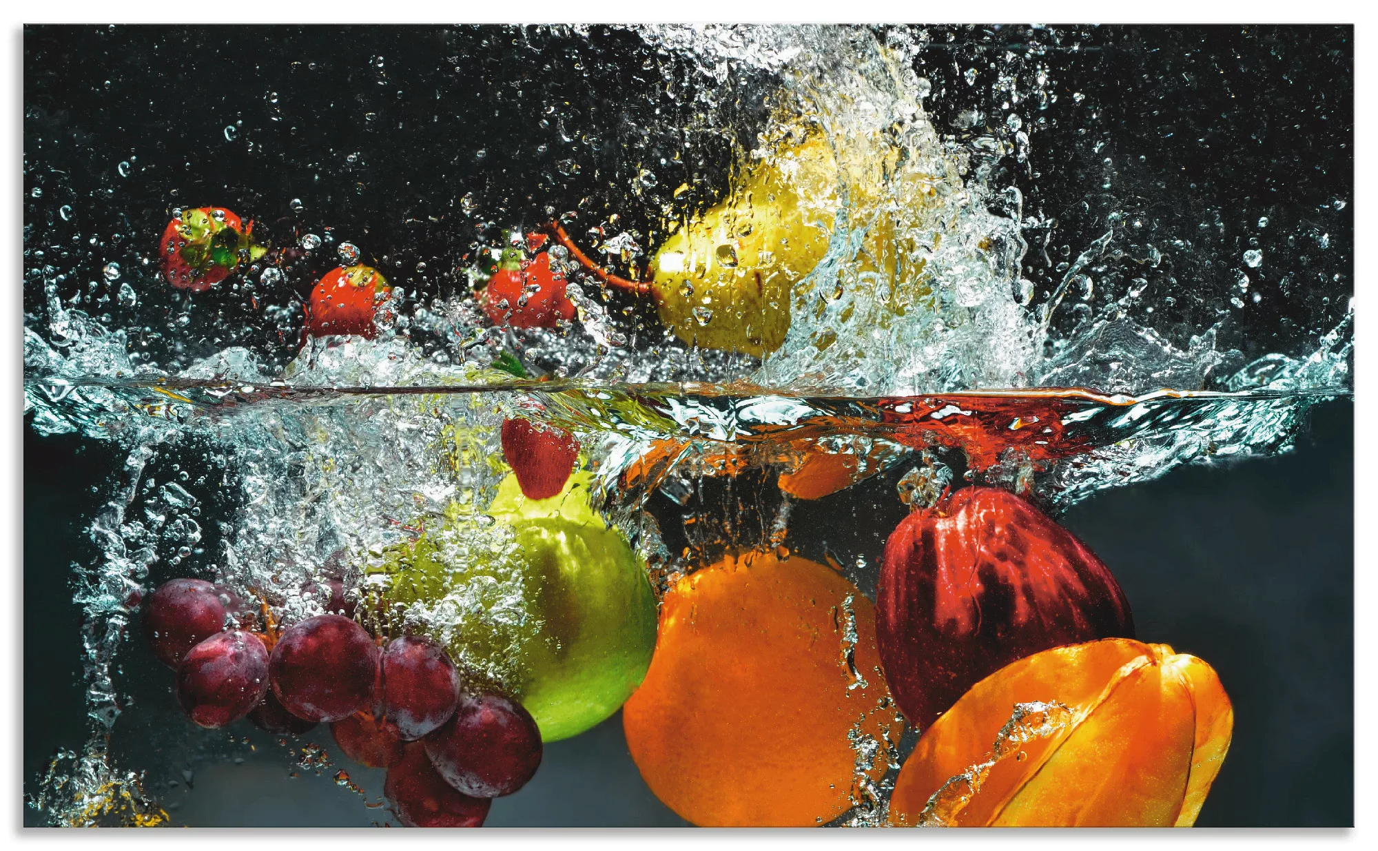 Artland Küchenrückwand "Spritzendes Obst auf dem Wasser", (1 tlg.), Alu Spr günstig online kaufen