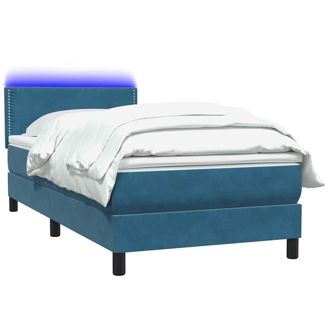 vidaXL Bett Boxspringbett mit Matratze Dunkelblau 80x210 cm Samt günstig online kaufen