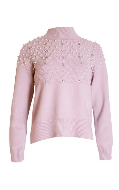 Passioni Strickpullover Pullover im Vokuhila-Stil mit Schmuck-Applikationen günstig online kaufen