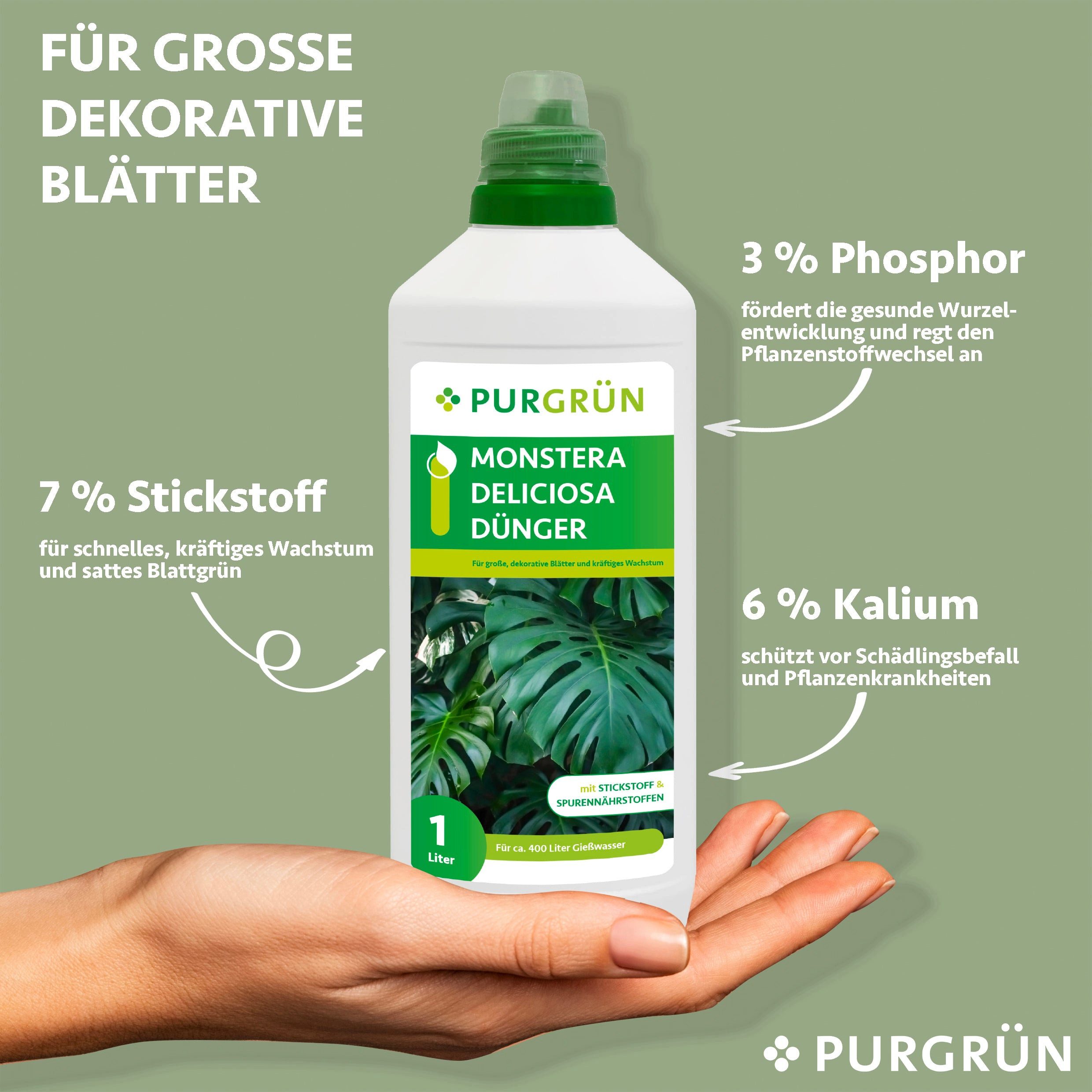 Purgrün Universaldünger Purgrün Monstera Dünger, NPK günstig online kaufen