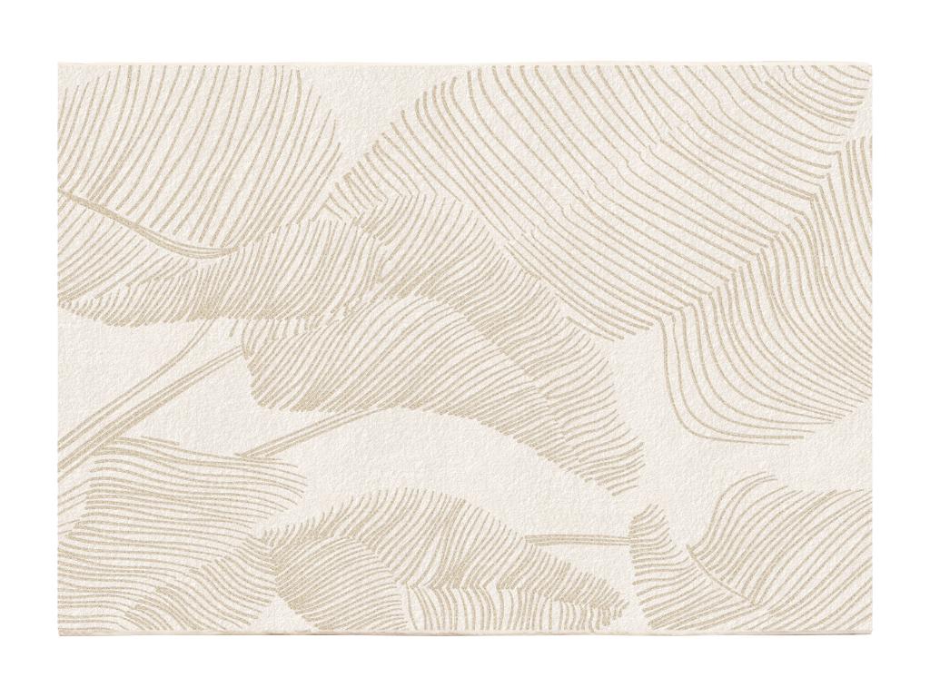 Teppich mit Blattmuster - Glänzendes Lurex-Finish - 160 x 230 cm - Beige - günstig online kaufen