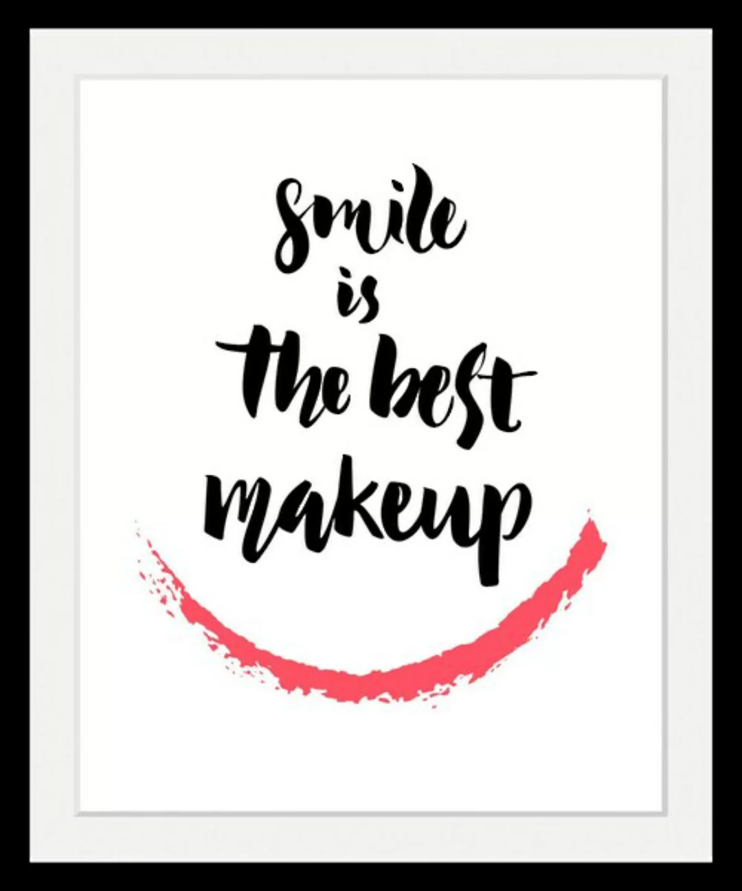 queence Bild »Smile«, Schwarz-Weiß-Schriftzug-Motivationsbilder, HD Premium günstig online kaufen