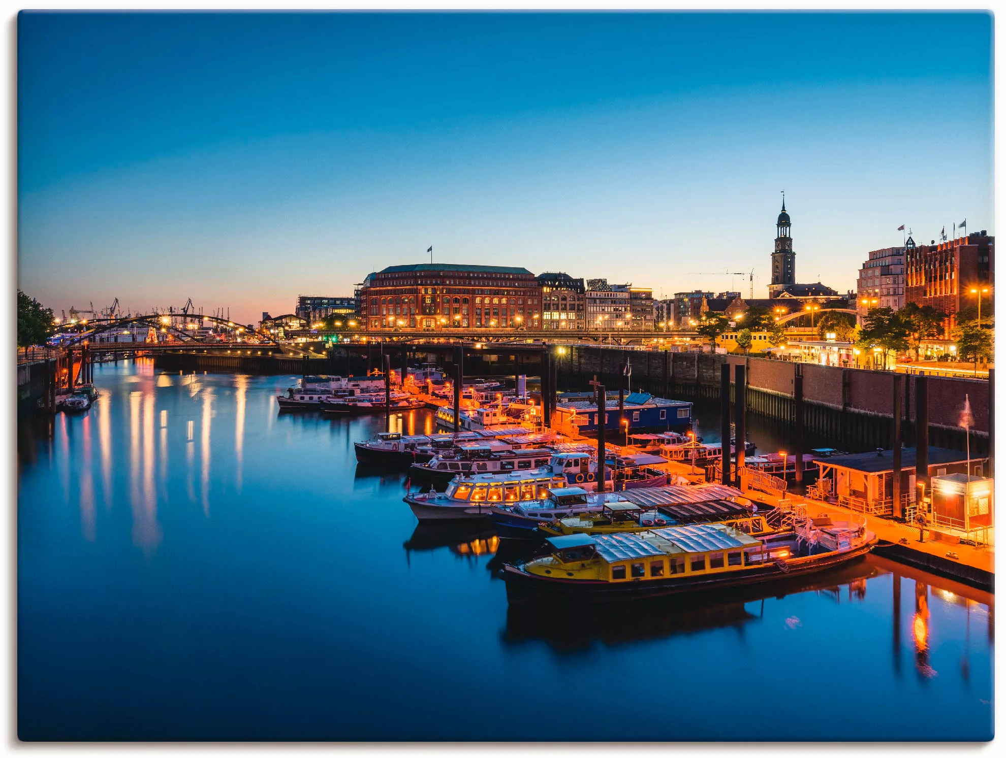 Artland Wandbild "Hamburg Hafen Panorama mit Michel", Deutschland, (1 St.) günstig online kaufen