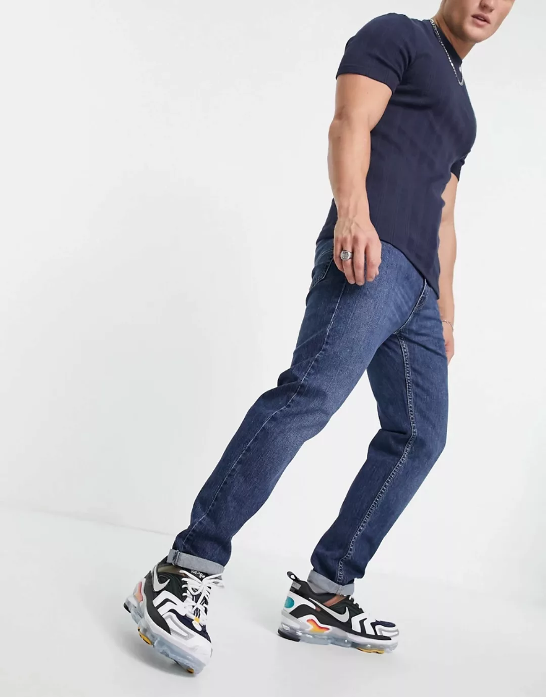 Levi's – 502 Hi-Ball – Schmal zulaufende Jeans in dunkler, marineblauer Was günstig online kaufen