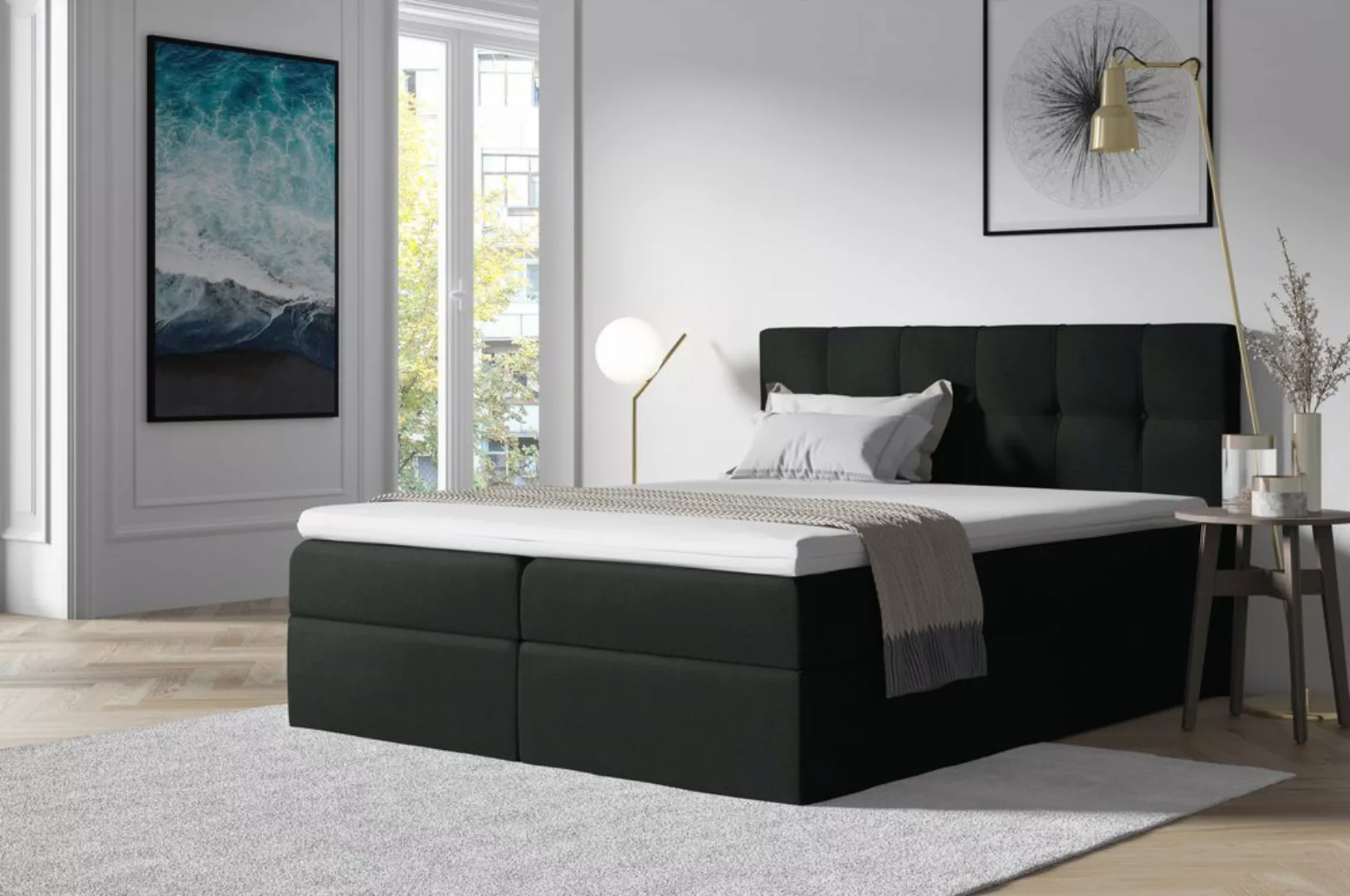 Stylefy Boxspringbett Cesar (Schlafzimmerbett, Bett), gepolstert günstig online kaufen