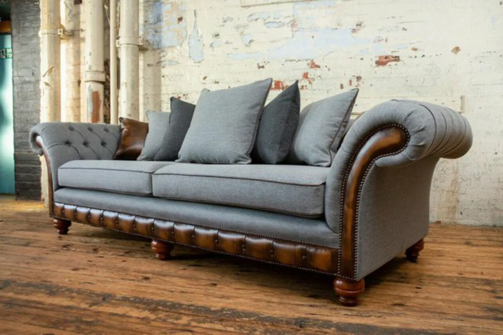 Xlmoebel 4-Sitzer Sofa im klassischen Chesterfield-Design mit 4 Sitzplätzen günstig online kaufen