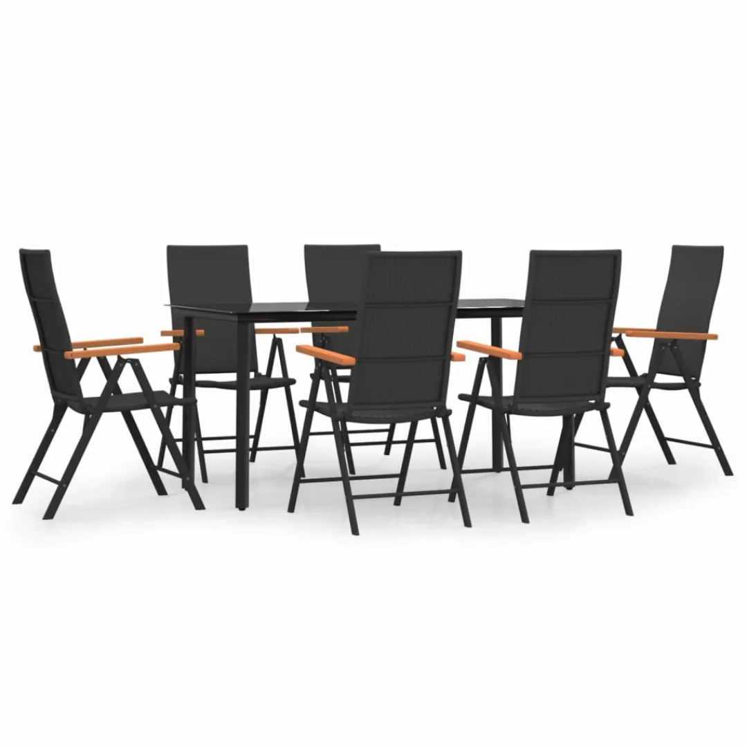 Vidaxl 7-tlg. Garten-essgruppe Schwarz Und Braun Poly Rattan günstig online kaufen