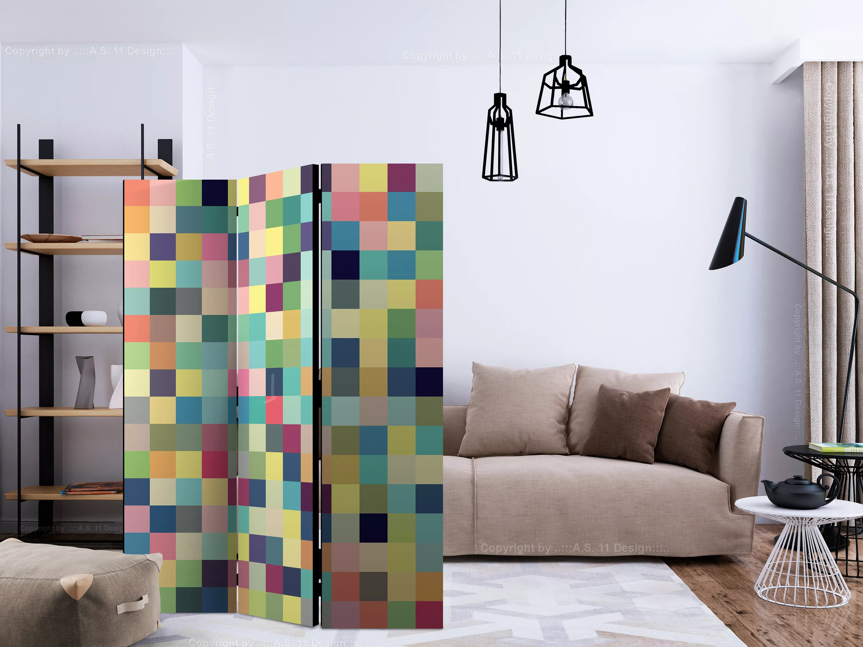 3-teiliges Paravent - Millions Of Colors [room Dividers] günstig online kaufen