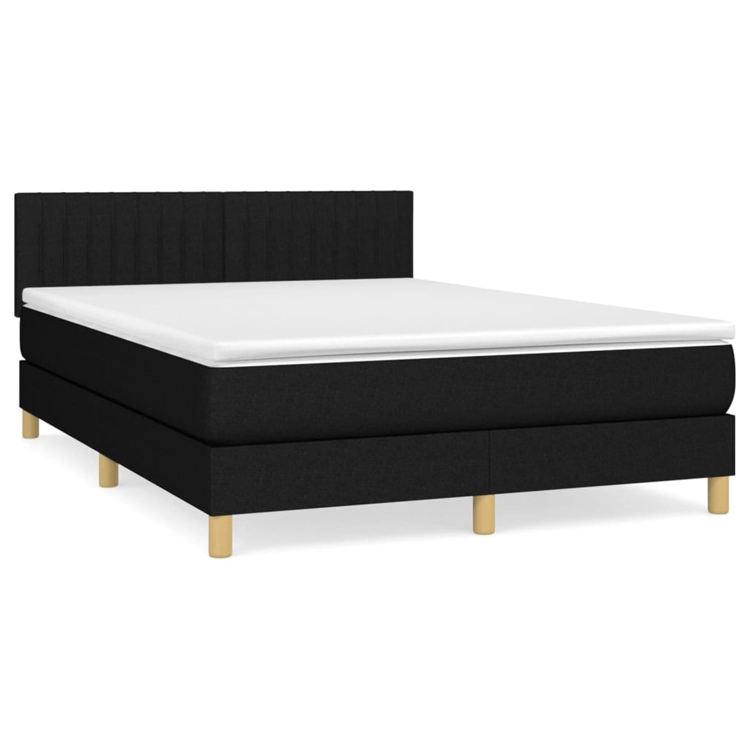 vidaXL Boxspringbett mit Matratze Schwarz 140x190 cm Stoff1467184 günstig online kaufen