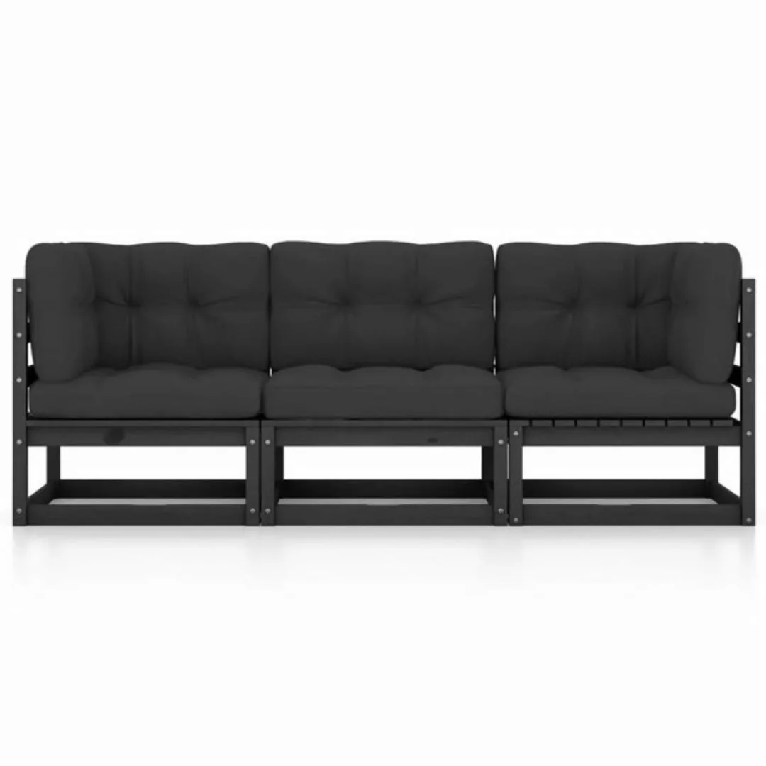 3-sitzer-gartensofa Mit Kissen Kiefer Massivholz günstig online kaufen