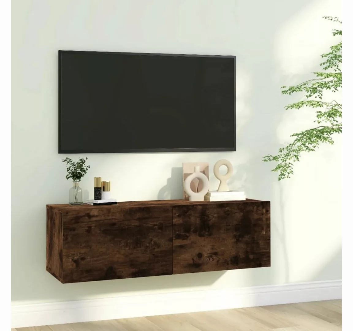 furnicato TV-Schrank TV-Wandschrank Räuchereiche 100x30x30 cm Holzwerkstoff günstig online kaufen