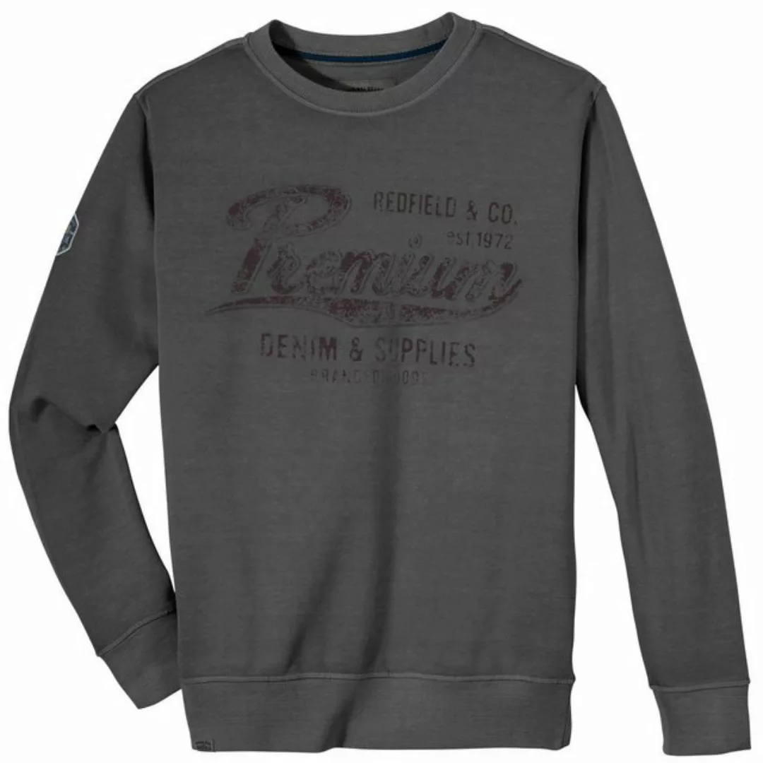 redfield Sweater Große Größen Herren Redfield Sweatshirt schwarz Print Prem günstig online kaufen