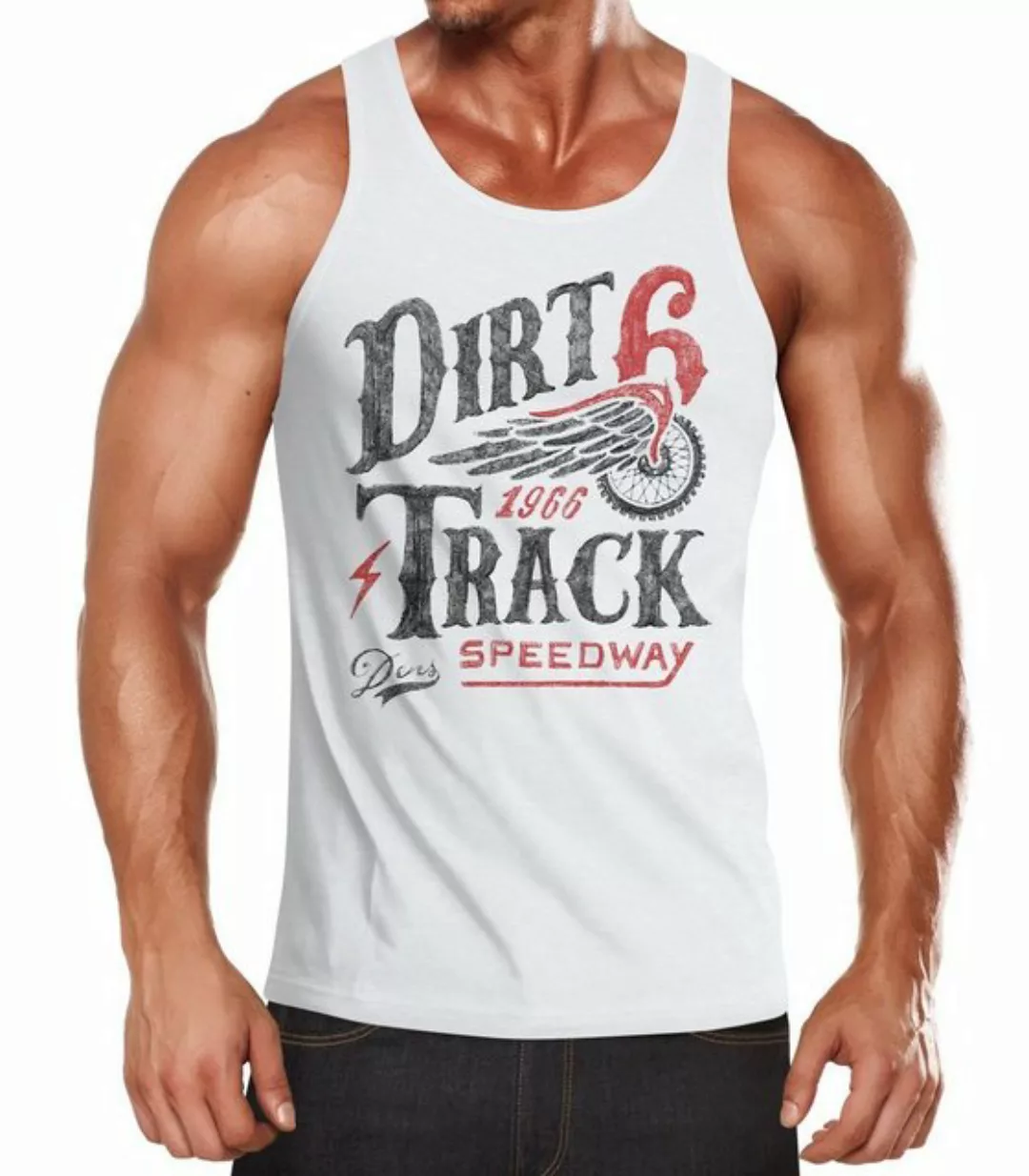 Neverless Tanktop Herren Tank-Top Dirt Track Racing Muskelshirt Muscle Shir günstig online kaufen