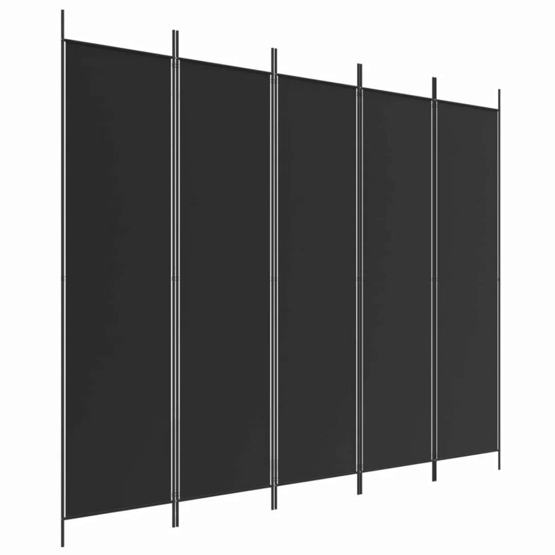 Vidaxl 5-tlg. Paravent Schwarz 250x200 Cm Stoff günstig online kaufen