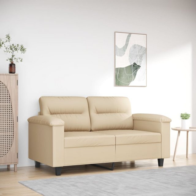 vidaXL Sofa 2-Sitzer-Sofa Beige 120 cm Mikrofasergewebe günstig online kaufen