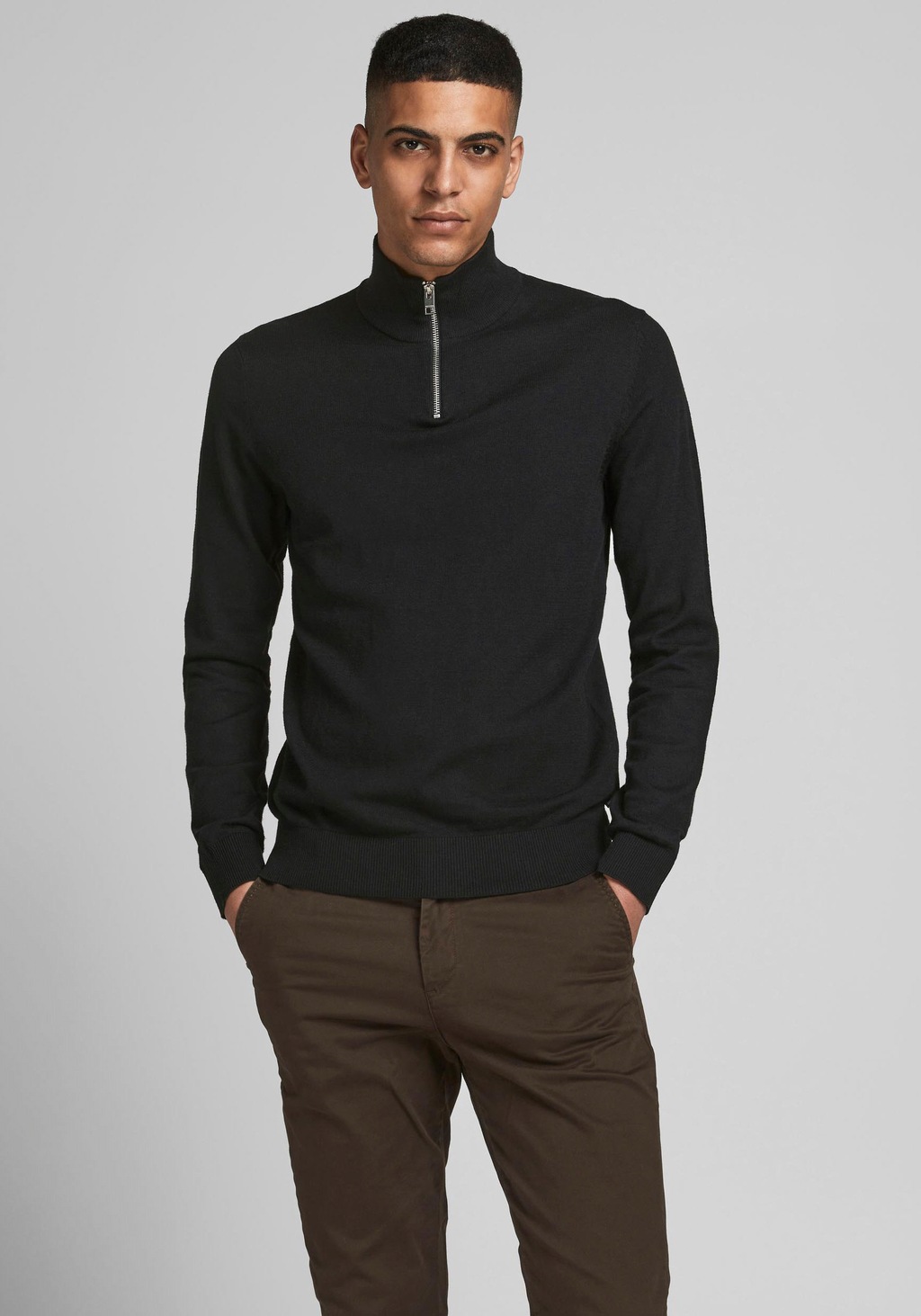 Jack & Jones Rundhalspullover EMIL KNIT HALF ZIP günstig online kaufen