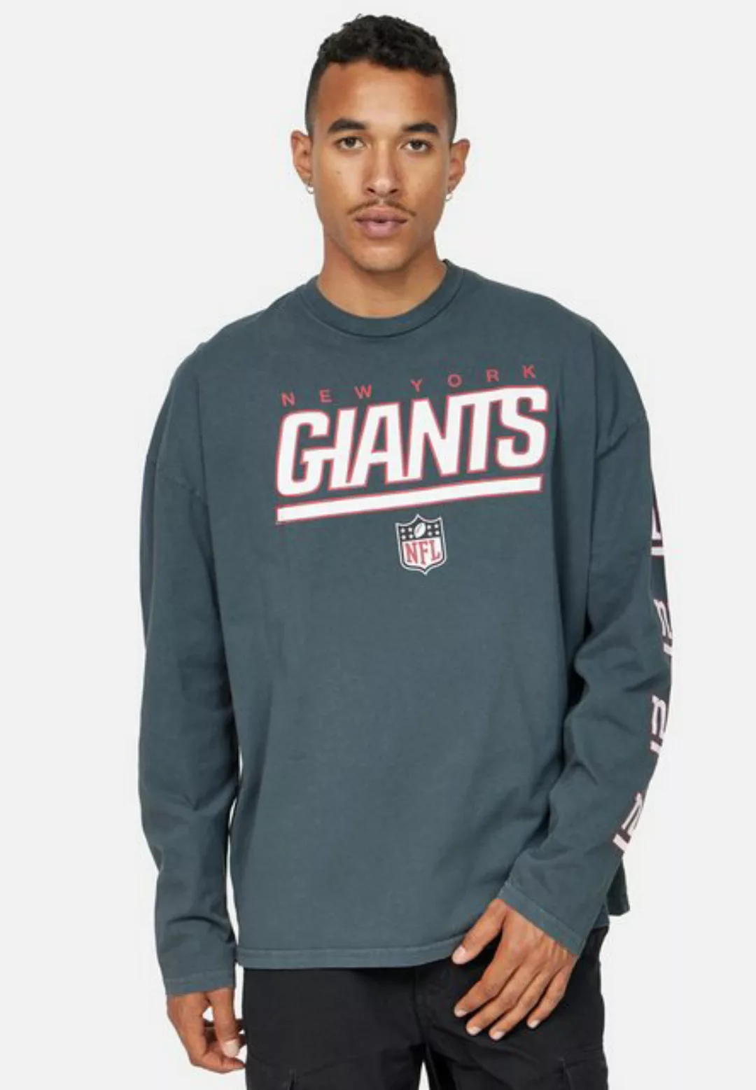 Recovered Langarmshirt NFL New York Giants Oversized L/S Washed GOTS zertif günstig online kaufen