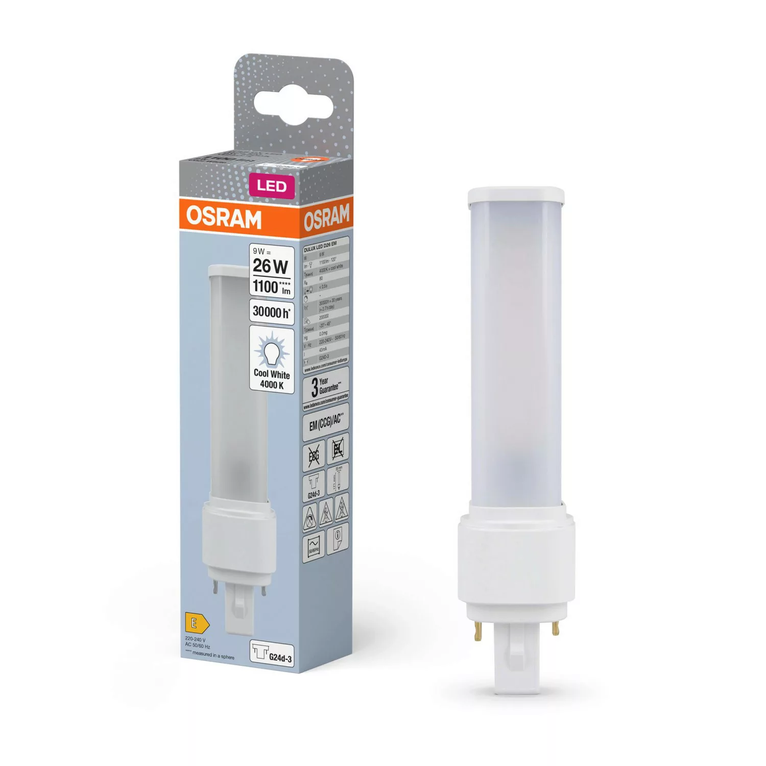 Osram LED-Leuchtmittel G24d-3 Röhrenform 9 W 1100 lm 17,1 x 3,5 cm (H x Ø) günstig online kaufen