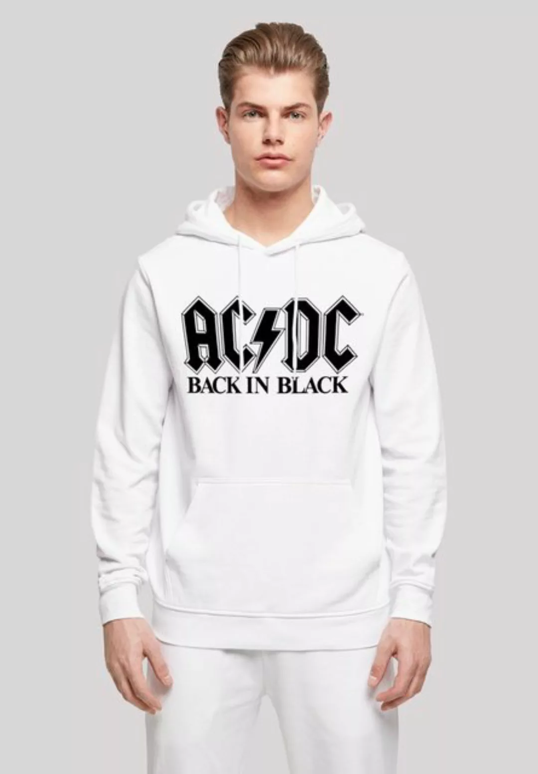 F4NT4STIC Kapuzenpullover ACDC Rock Band Back In Black Logo Print günstig online kaufen