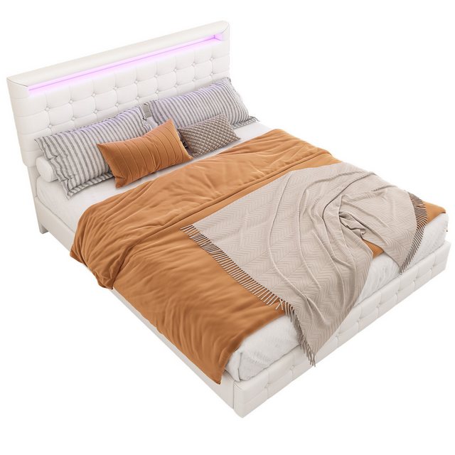 TavilaEcon Polsterbett Doppelbett mit LED-Beleuchtung, Fernbedienung, höhen günstig online kaufen