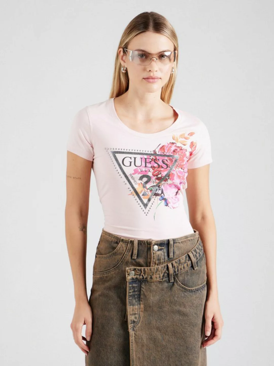 Guess T-Shirt PEONY (1-tlg) Ziersteine günstig online kaufen