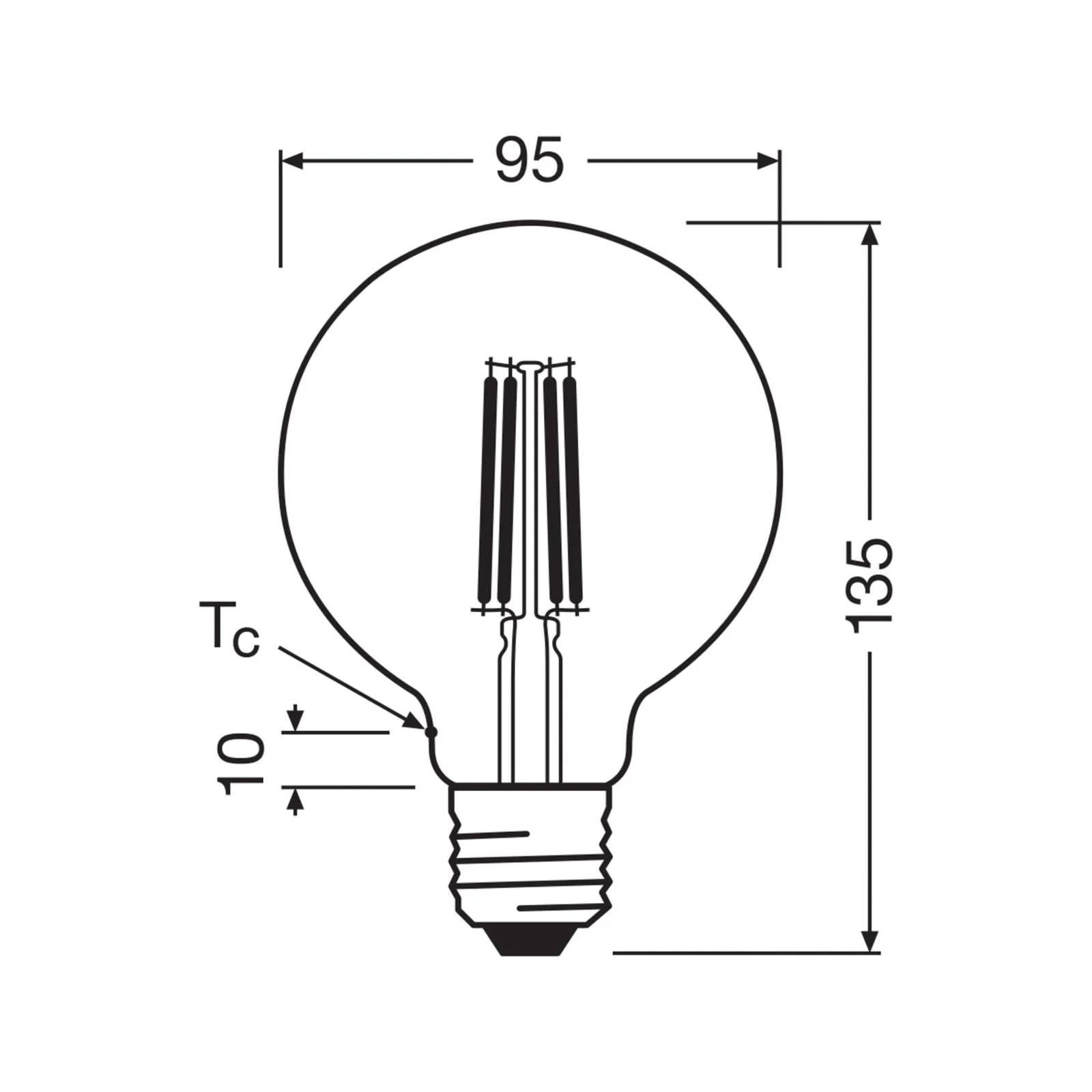 OSRAM LED-Leuchtmittel Globe G95 E27 3,8W Filament 2.700K günstig online kaufen