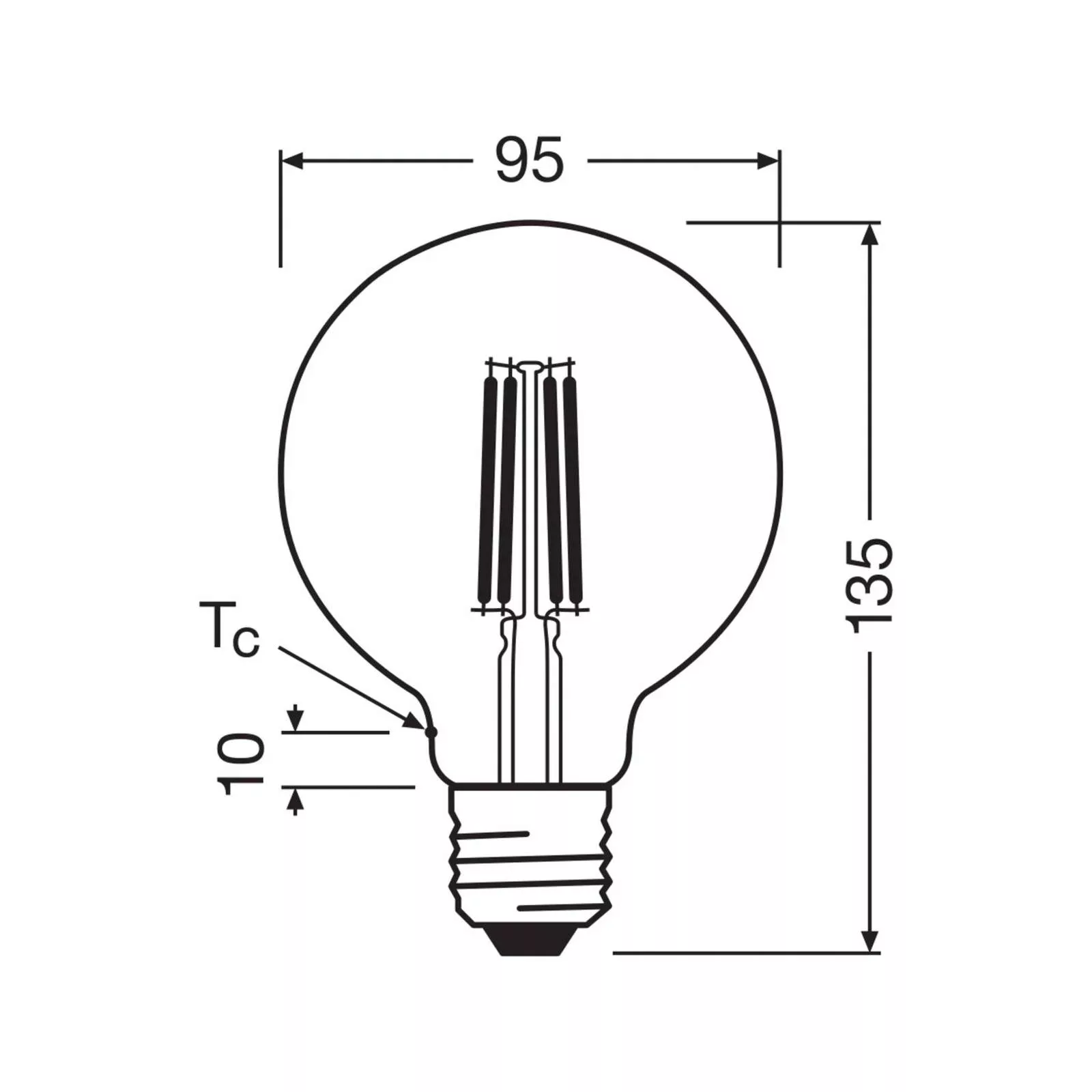 OSRAM LED-Leuchtmittel Globe G95 E27 5W Filament 4.000K günstig online kaufen