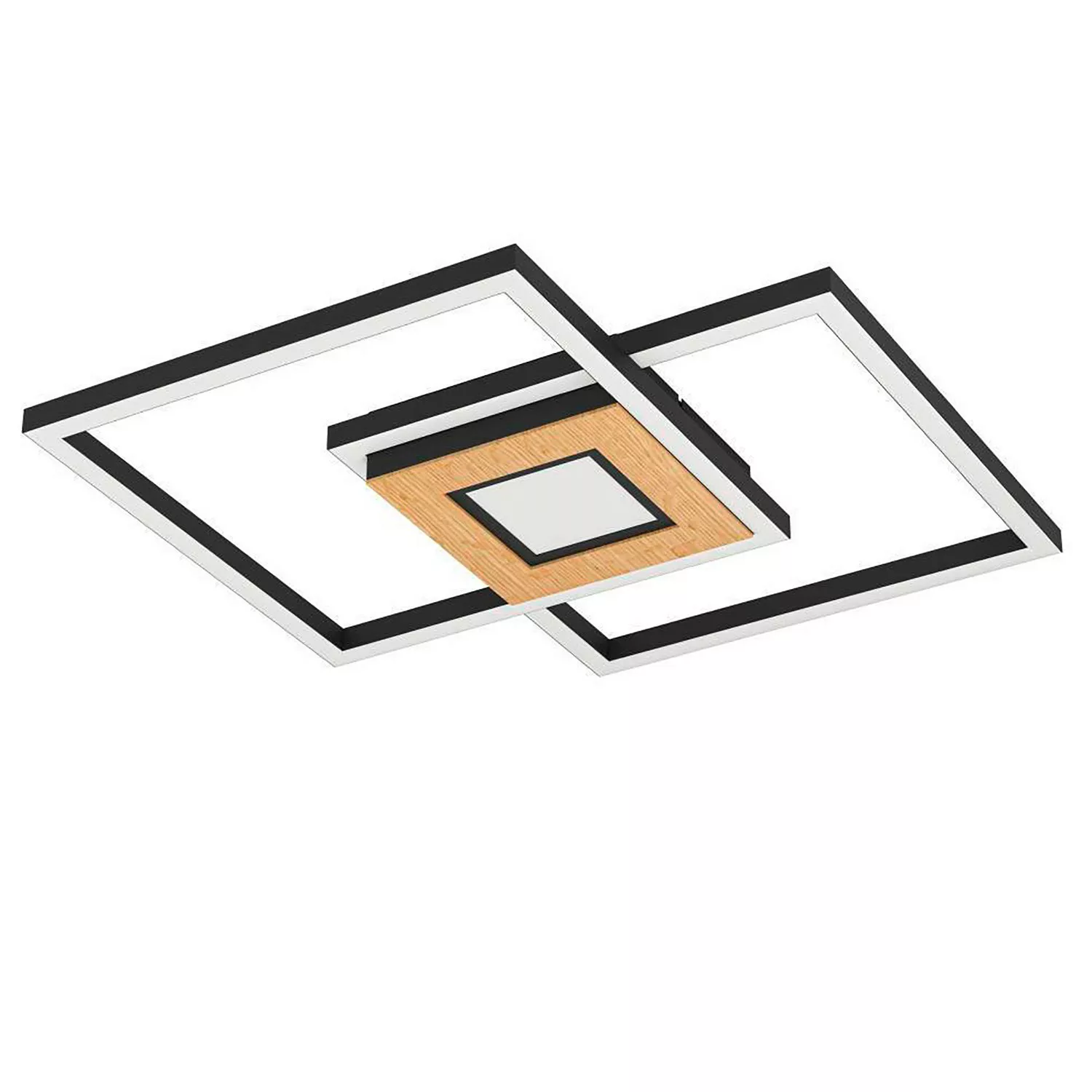 EGLO LED-Deckenleuchte »MARINELLO« in schwarz und braun aus Alu, Stahl, Hol günstig online kaufen