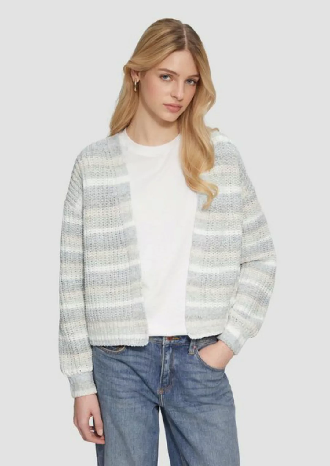 QS Funktionsjacke Weiche Oversized-Strickjacke aus Chenille-Garn günstig online kaufen