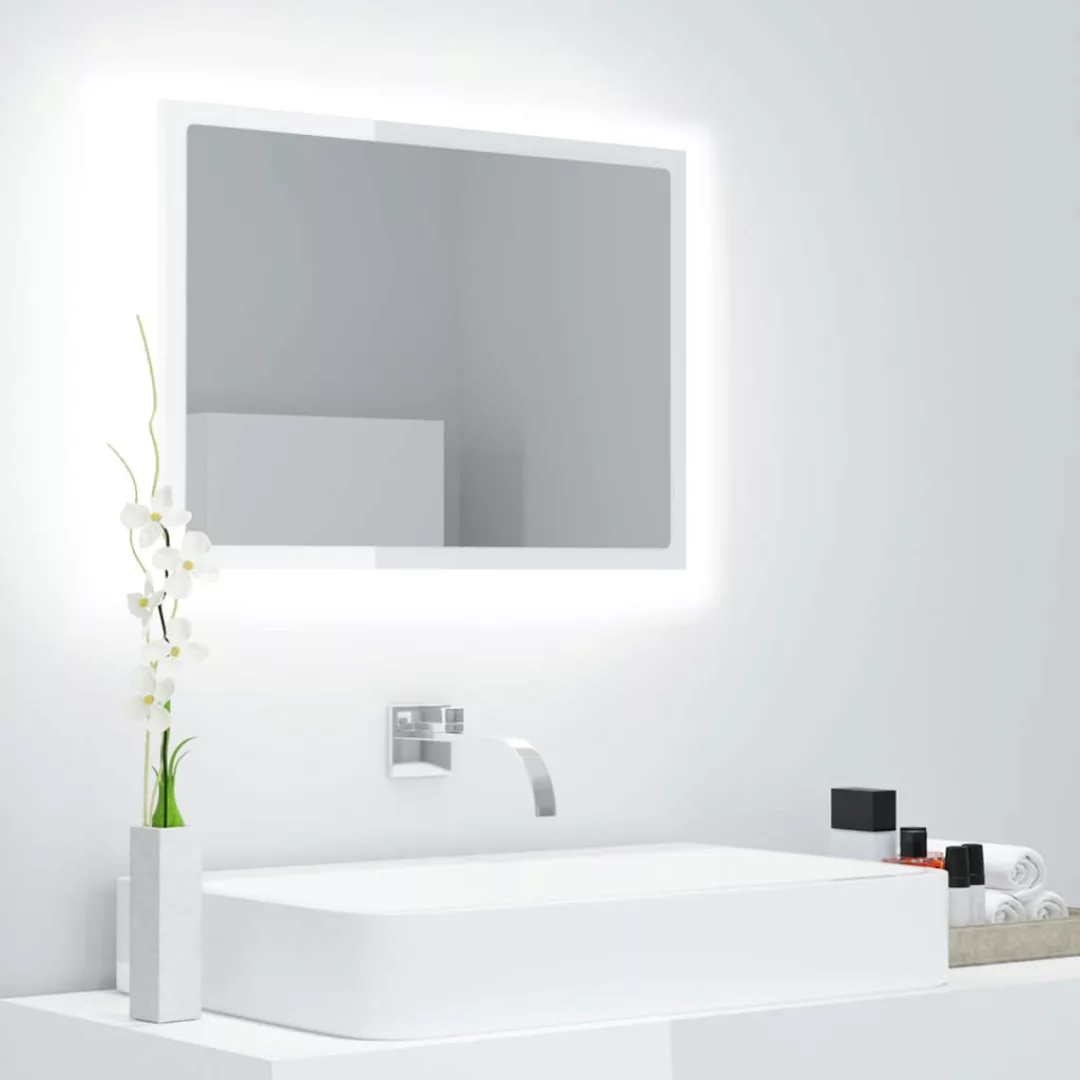 Led-badspiegel Hochglanz-weiß 60x8,5x37 Cm Spanplatte günstig online kaufen