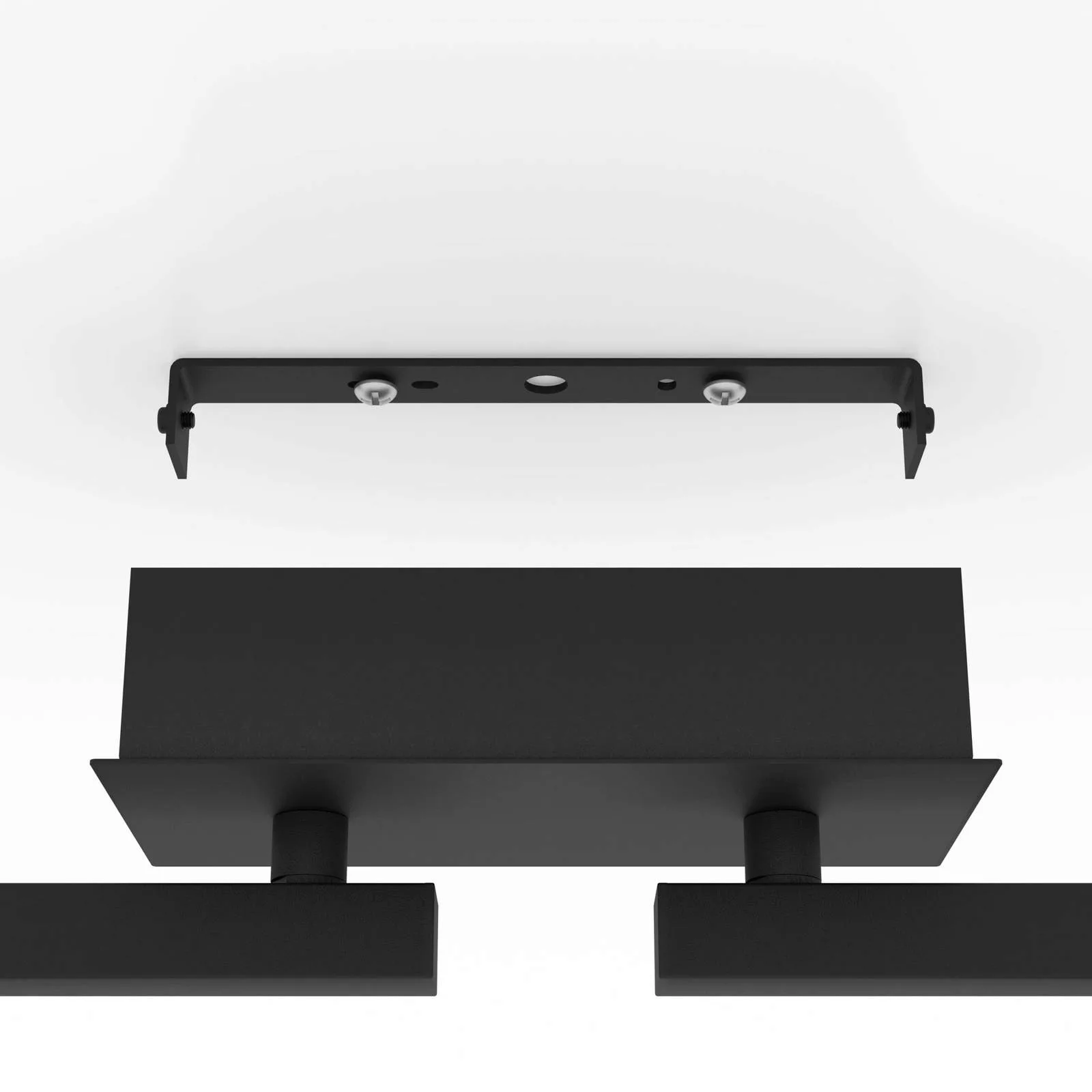 LED-Deckenspot Cardillio 2 schwarz mit vier Ringen günstig online kaufen