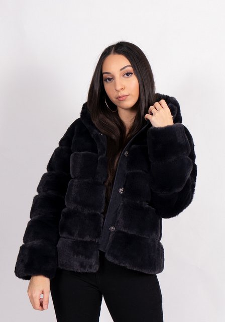 Passioni Fellimitatjacke Gesteppte Faux Fur Jacke mit Kapuze günstig online kaufen