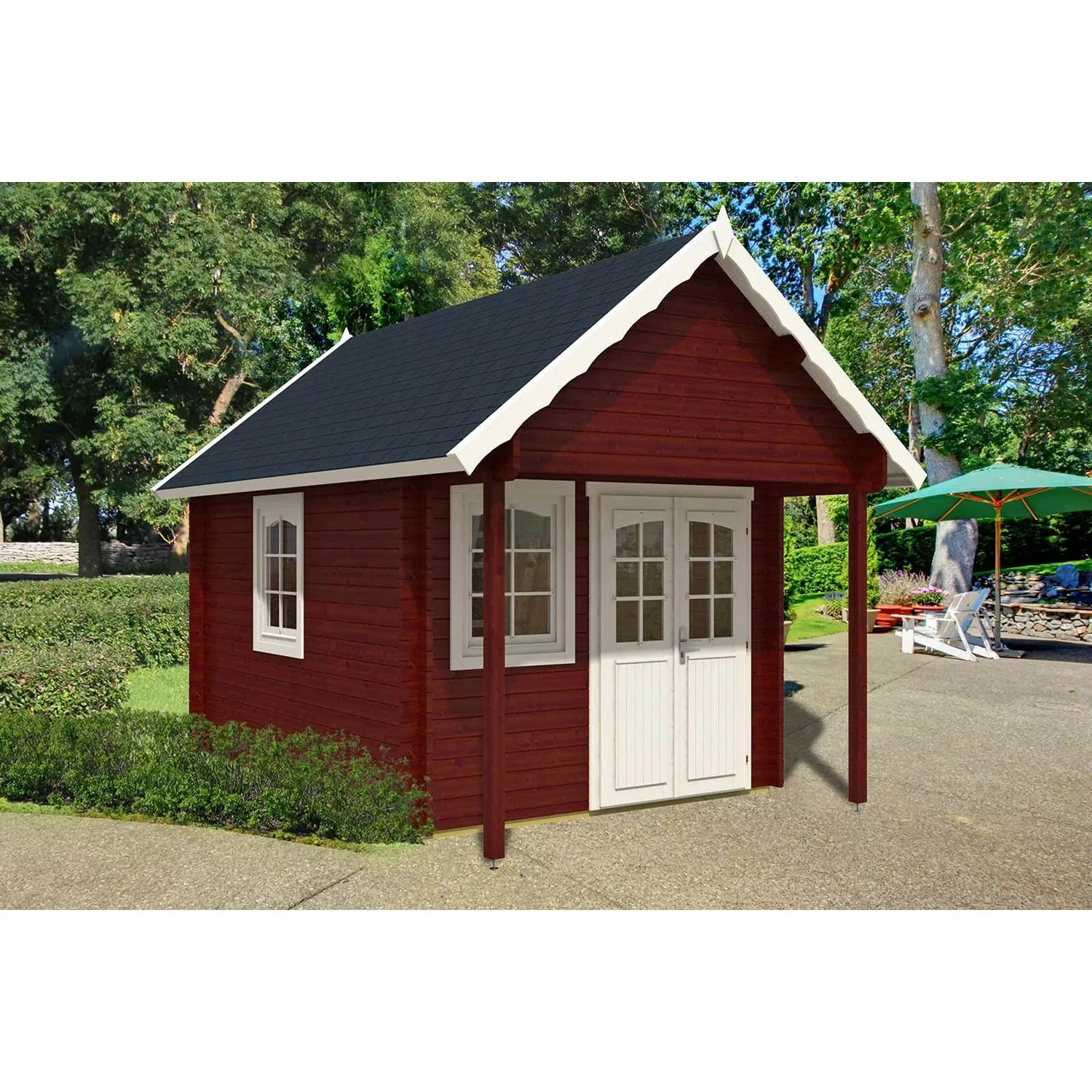 Tene Kaubandus Gartenhaus Bunkie-40 Satteldach Unbehandelt 330 cm x 480 cm günstig online kaufen