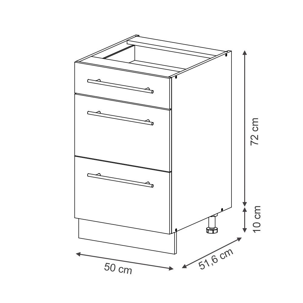 Vicco Unterschrank Fame-Line, Hellblau-grau/Anthrazit, 50 cm günstig online kaufen