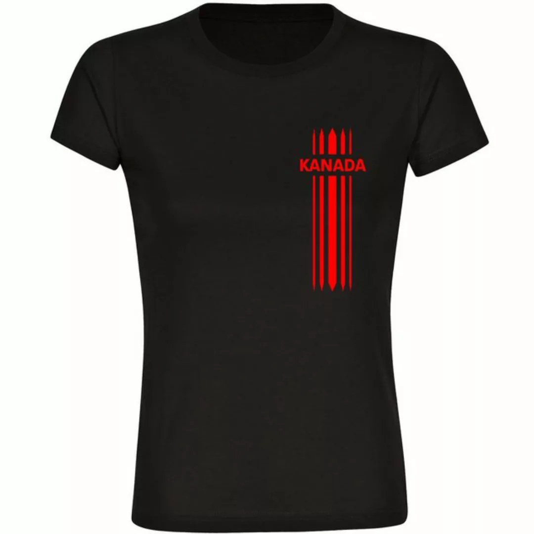 multifanshop T-Shirt Damen Kanada - Streifen - Frauen günstig online kaufen