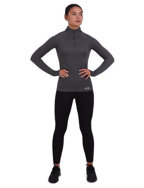 TCA Langarmshirt Damen Sport Shirt Langarm Laufshirt Fitness Yoga - Hellgra günstig online kaufen