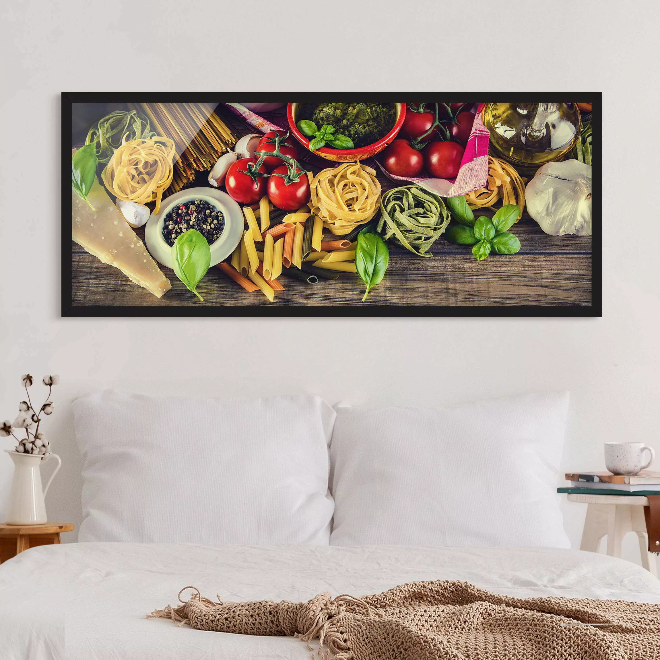Bild mit Rahmen Küche - Panorama Pasta günstig online kaufen
