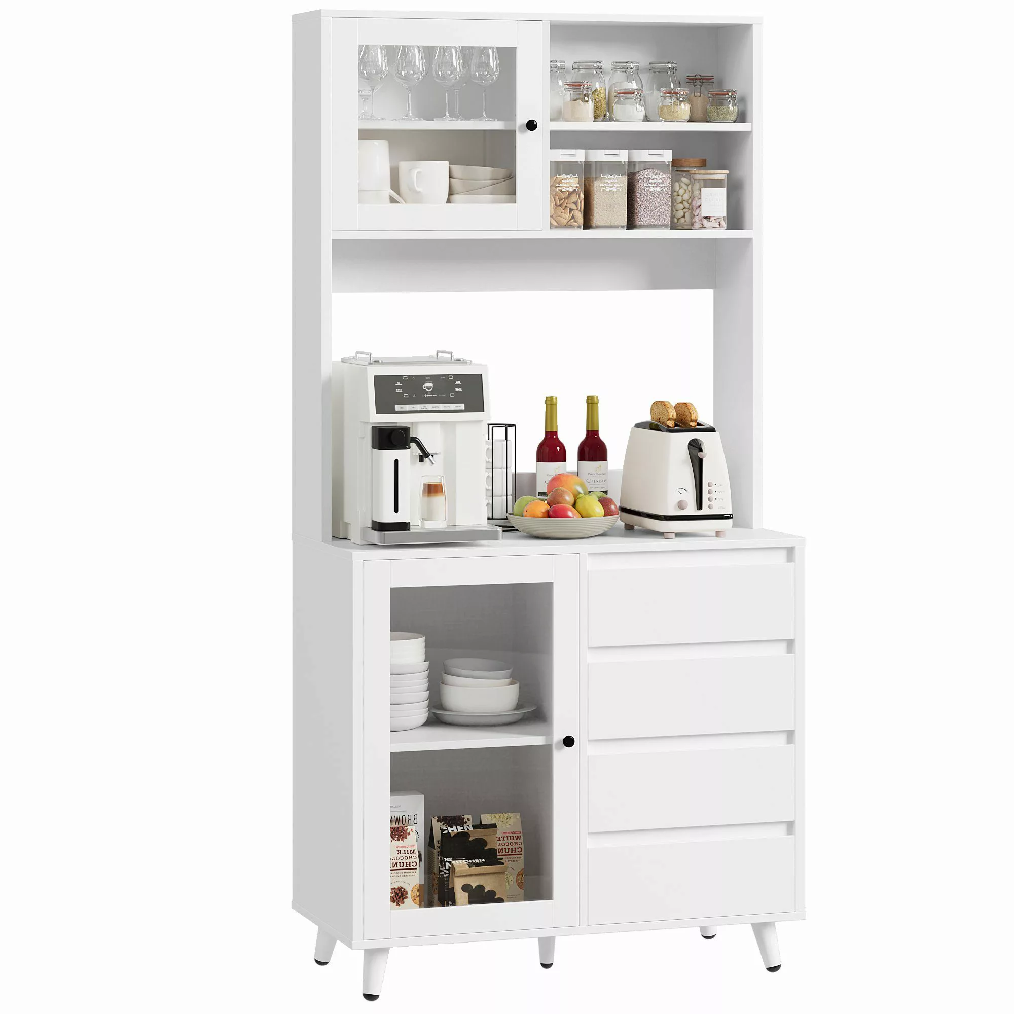 Homfa Küchenbuffet Küchenschrank Buffetschrank Hochschrank mit günstig online kaufen