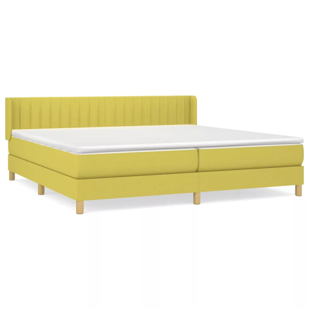 Vidaxl Boxspringbett Mit Matratze Grün 200x200 Cm Stoff günstig online kaufen