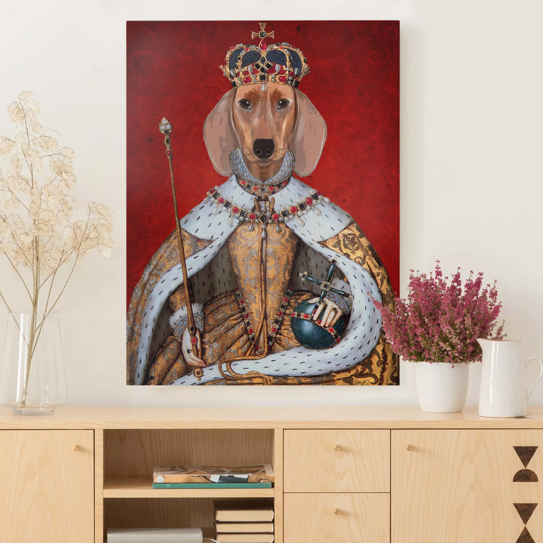 Leinwandbild Tiere - Hochformat Tierportrait - Dackelkönigin günstig online kaufen