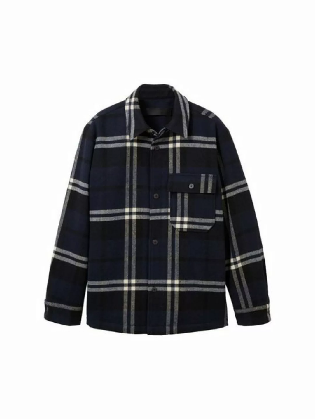 TOM TAILOR Denim Outdoorjacke cosy shirt jacket, black navy white check günstig online kaufen