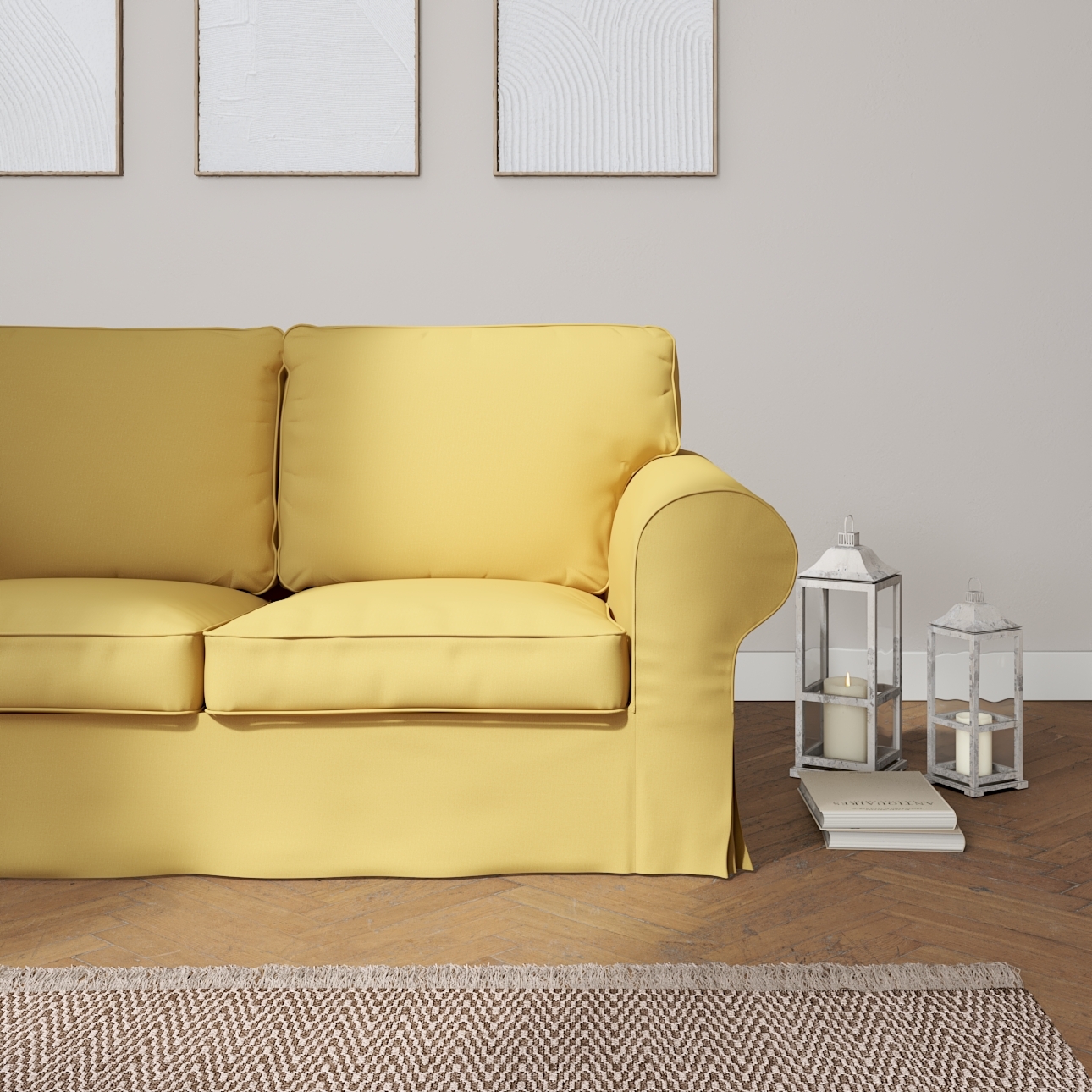 Bezug für Ektorp 2-Sitzer Sofa nicht ausklappbar, chiffongelb, Sofabezug fü günstig online kaufen